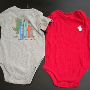 Garanimals Gray And Red Onesies Dize 12 Months